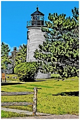 Plum Island Light Tower in Massachusetts -Digital Painting